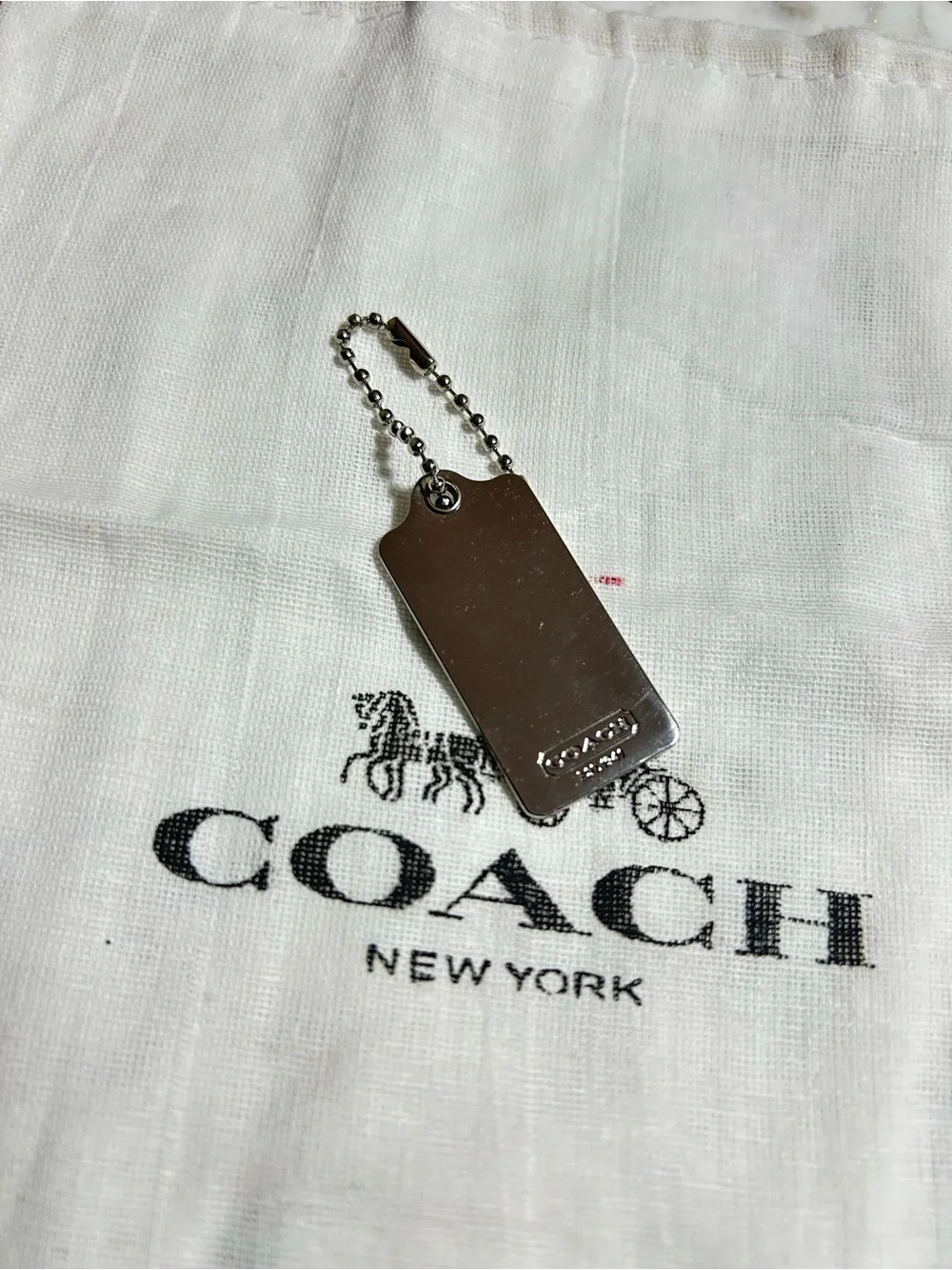 Coach Silver-tone Carriage Hang Tag